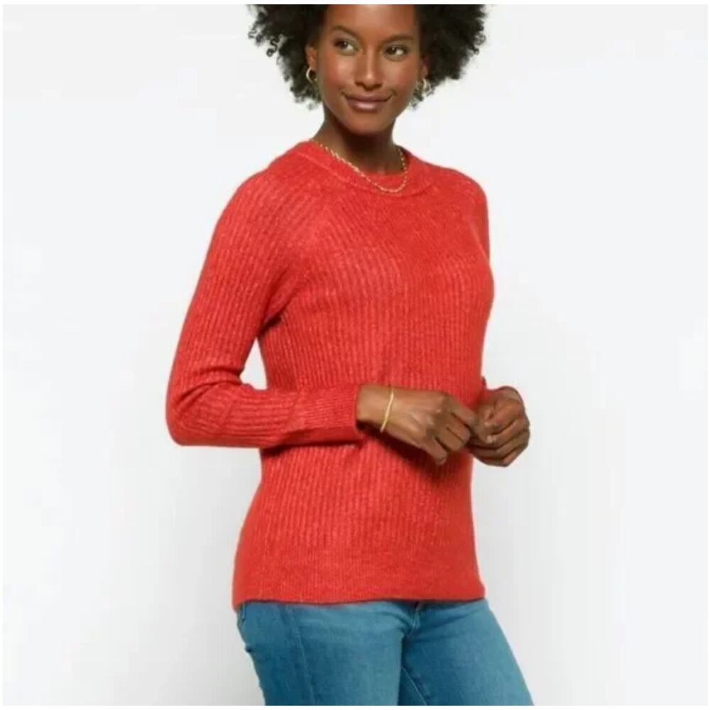 NWT Vero Moda Burnt Orange Leroya Crew Neck Pullover Sweater  Size XL